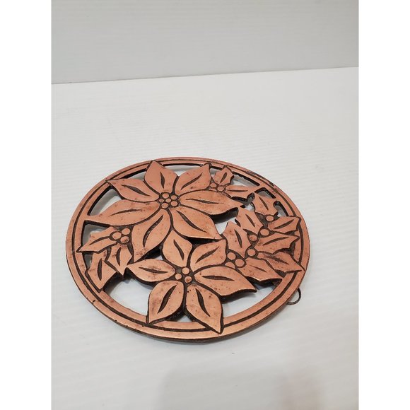 Beautiful leafs design cast copper circular round trivet.Trivet - Pot ho… - Picture 1 of 10